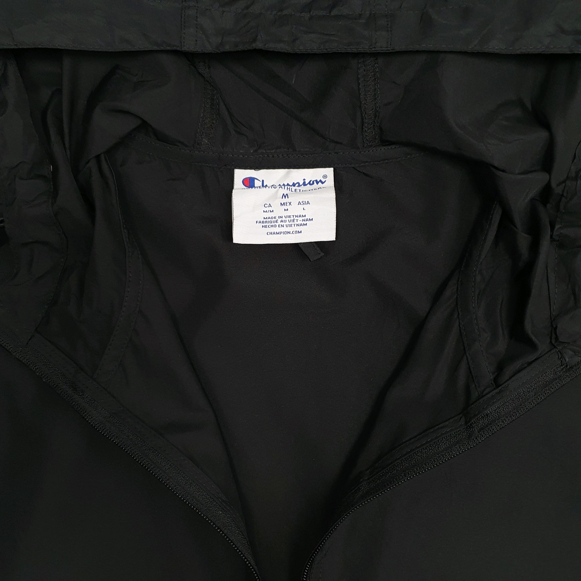 Mens Black Champion Quarter Zip Hoodie  Coat