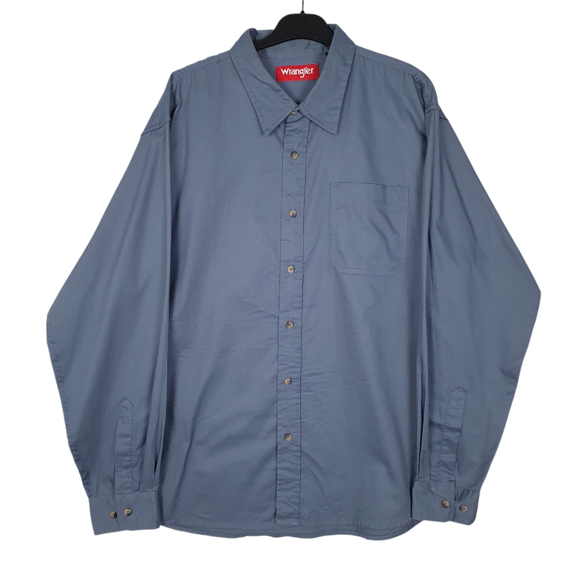Mens Blue Wrangler  Long Sleeve Shirt