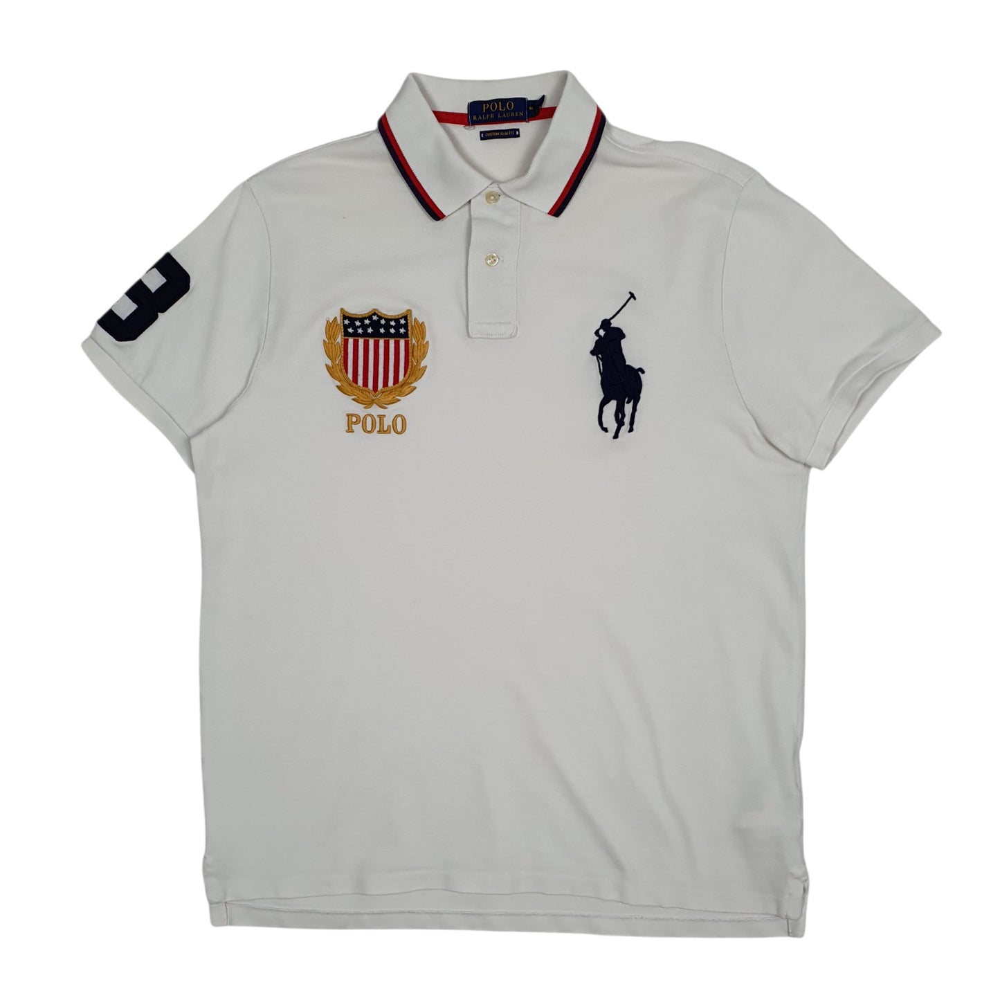 Mens White Polo Ralph Lauren  Short Sleeve Polo Shirt