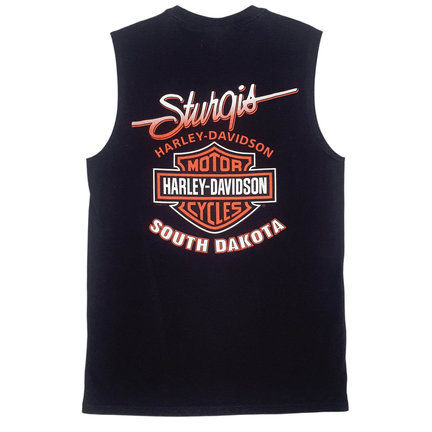 Mens Black Harley Davidson Vest  T Shirt