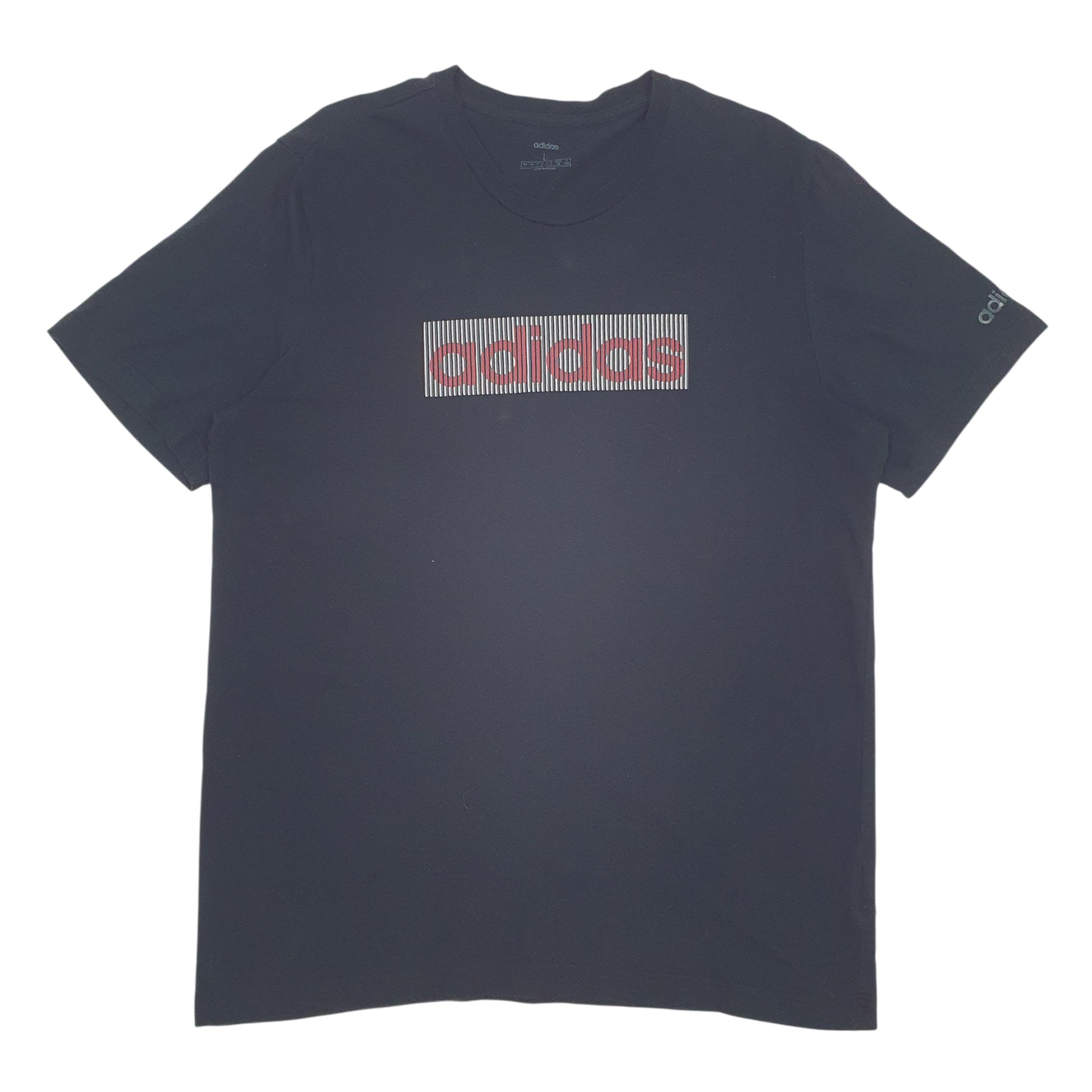 Mens Black Adidas Spellout Short Sleeve T Shirt