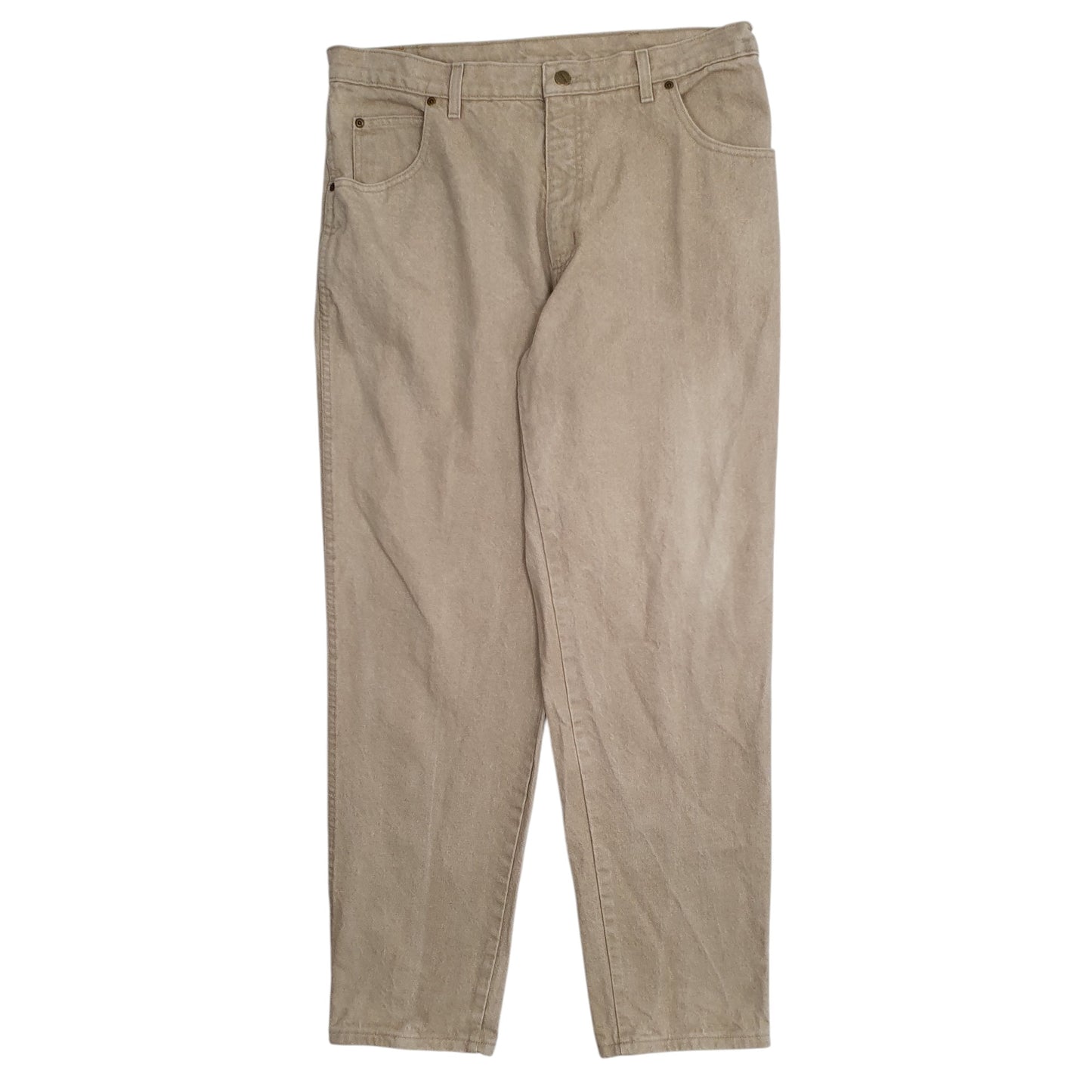 Mens Beige Landsend Vintage 90s Made In USA Casual JeansW36 L32