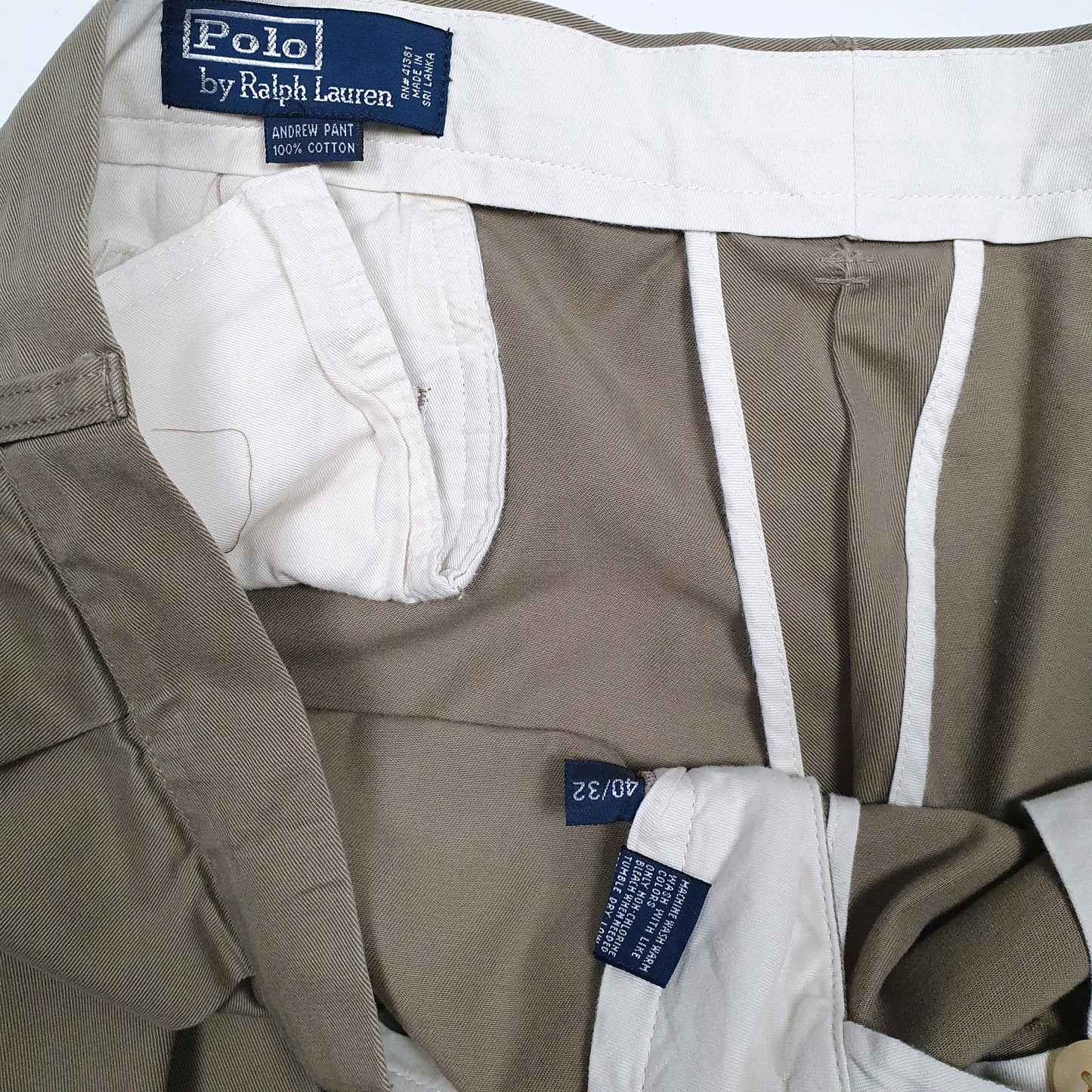 Mens Beige Polo Ralph Lauren Andrew Pant Double Pleated  Trousers
