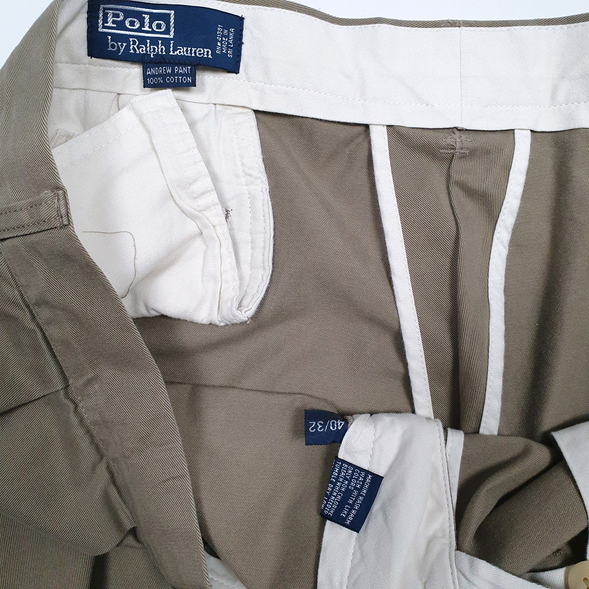 Mens Beige Polo Ralph Lauren Andrew Pant Double Pleated  Trousers