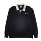 Mens Black Champion Rugby Shirt Crewneck Jumper