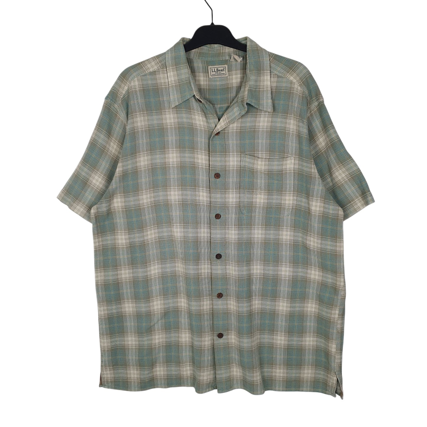 Mens Green L.L.Bean  Short Sleeve Shirt