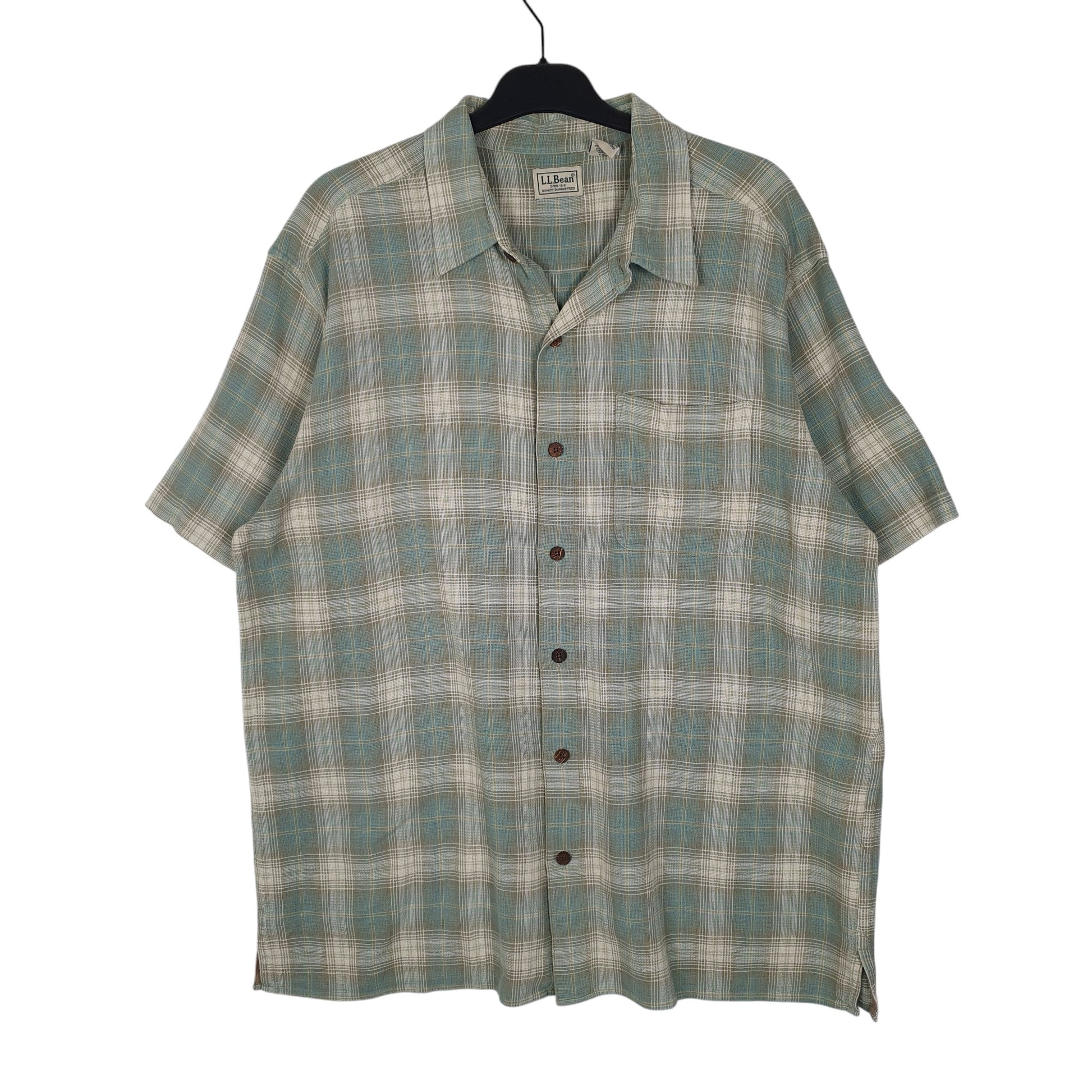 Mens Green L.L.Bean  Short Sleeve Shirt