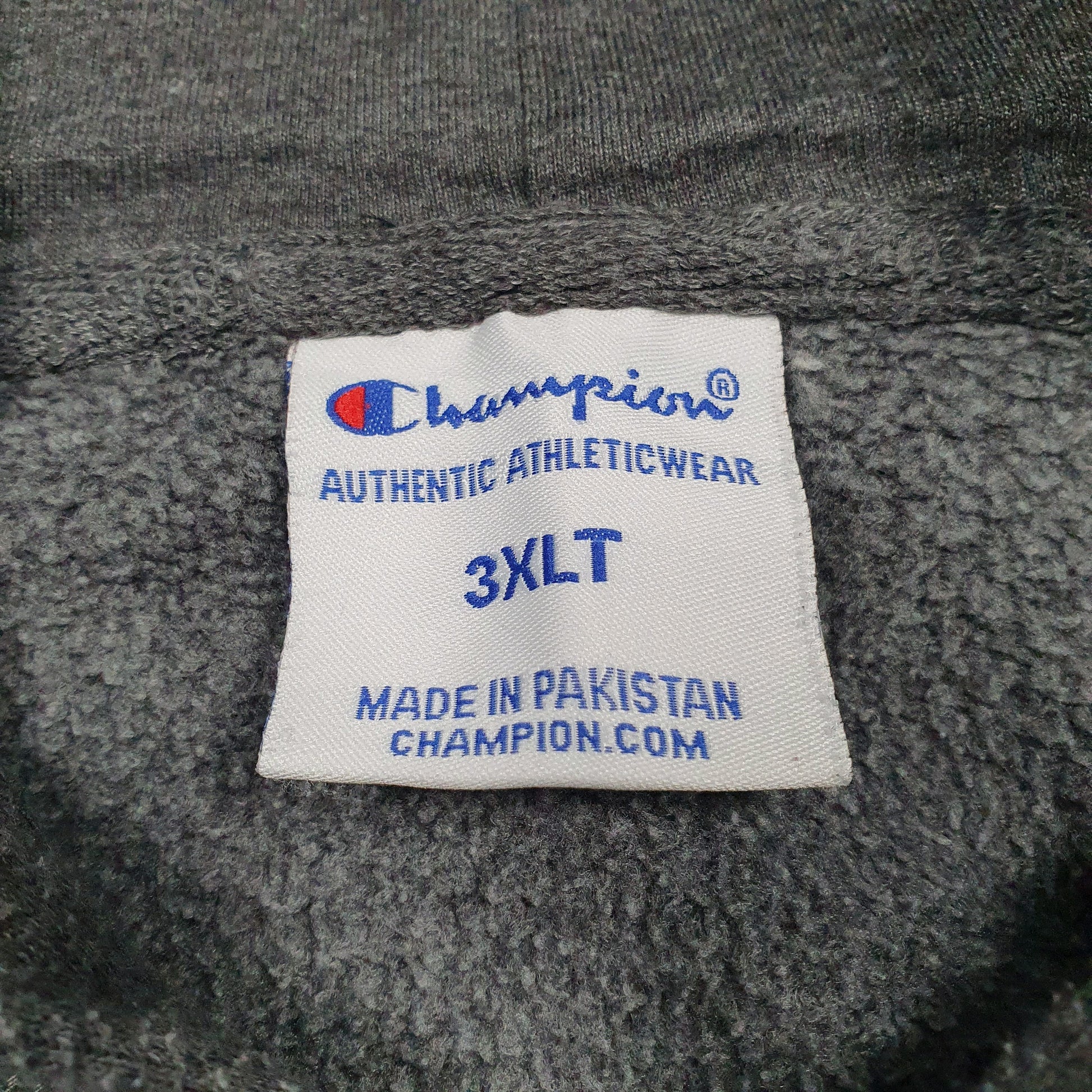 Mens Grey Champion Spellout Hoodie Jumper