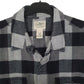 Mens Grey L.L.Bean Heavy Plaid Flannel  Shirt