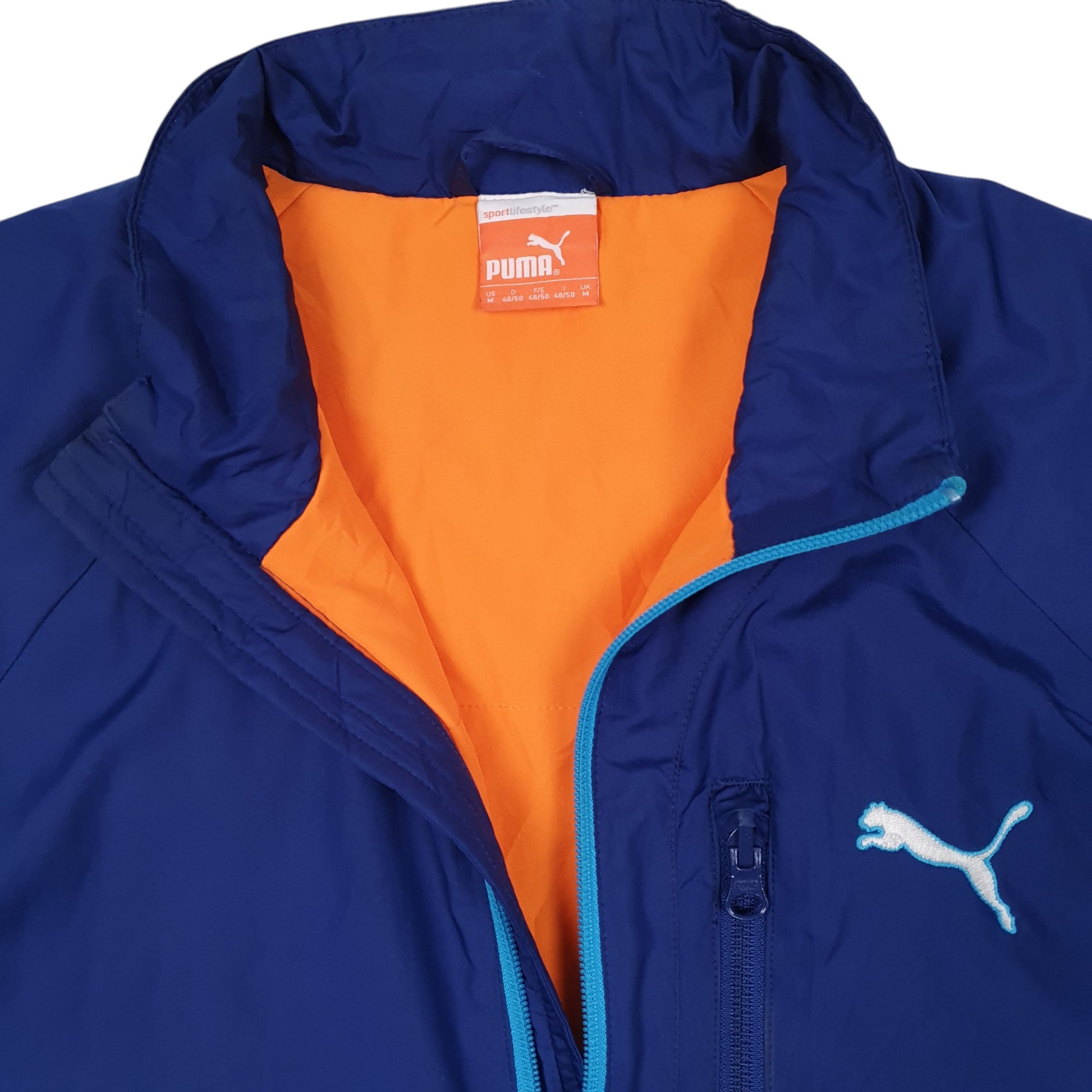 Mens Blue Puma Warm Cell Half Zip Insulated  Coat