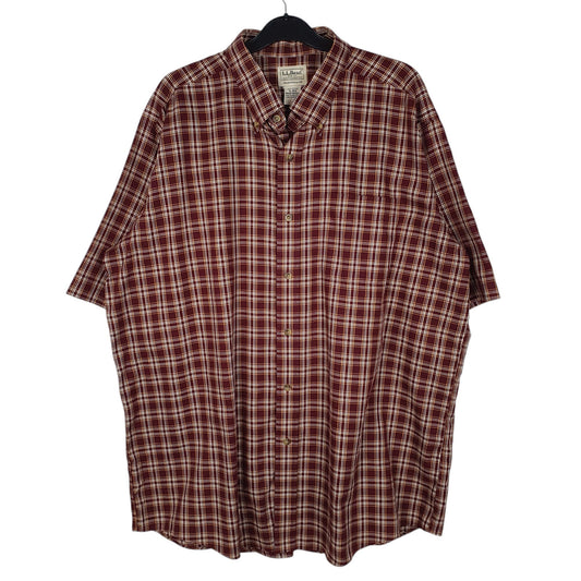 Mens Burgundy L.L.Bean  Short Sleeve Shirt