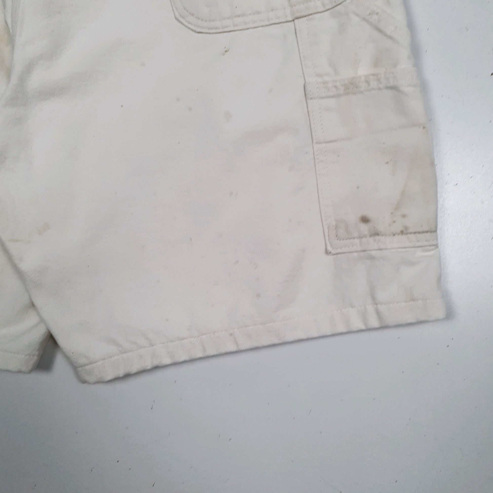 Mens White Carhartt Vintage Made In USA Full Zip Shorts