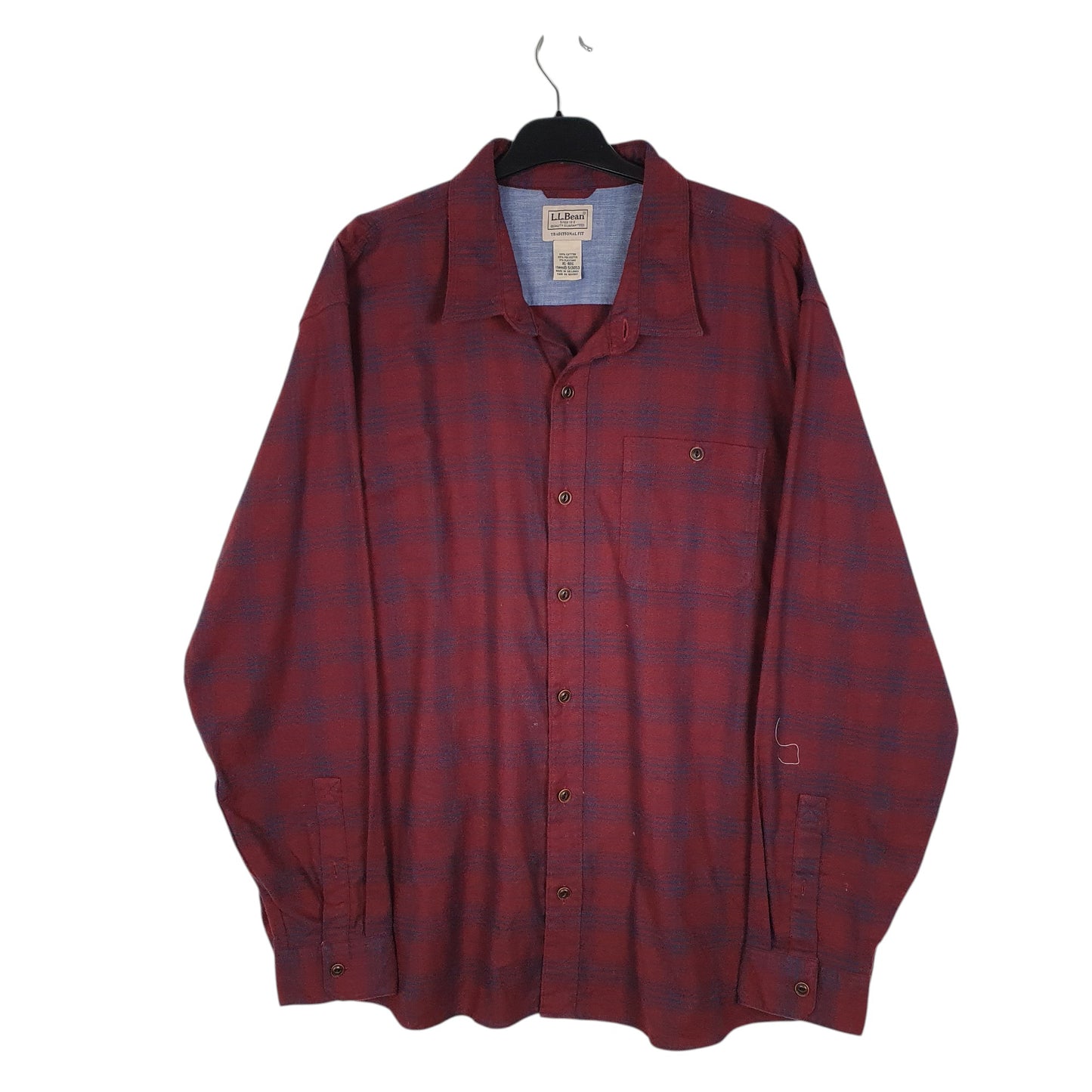 Mens Burgundy L.L.Bean  Long Sleeve Shirt