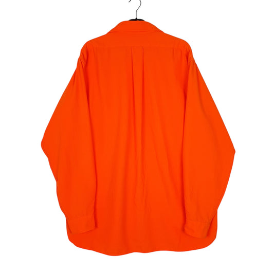 Mens Orange L.L.Bean Allagash Flannel Hunting  Shirt