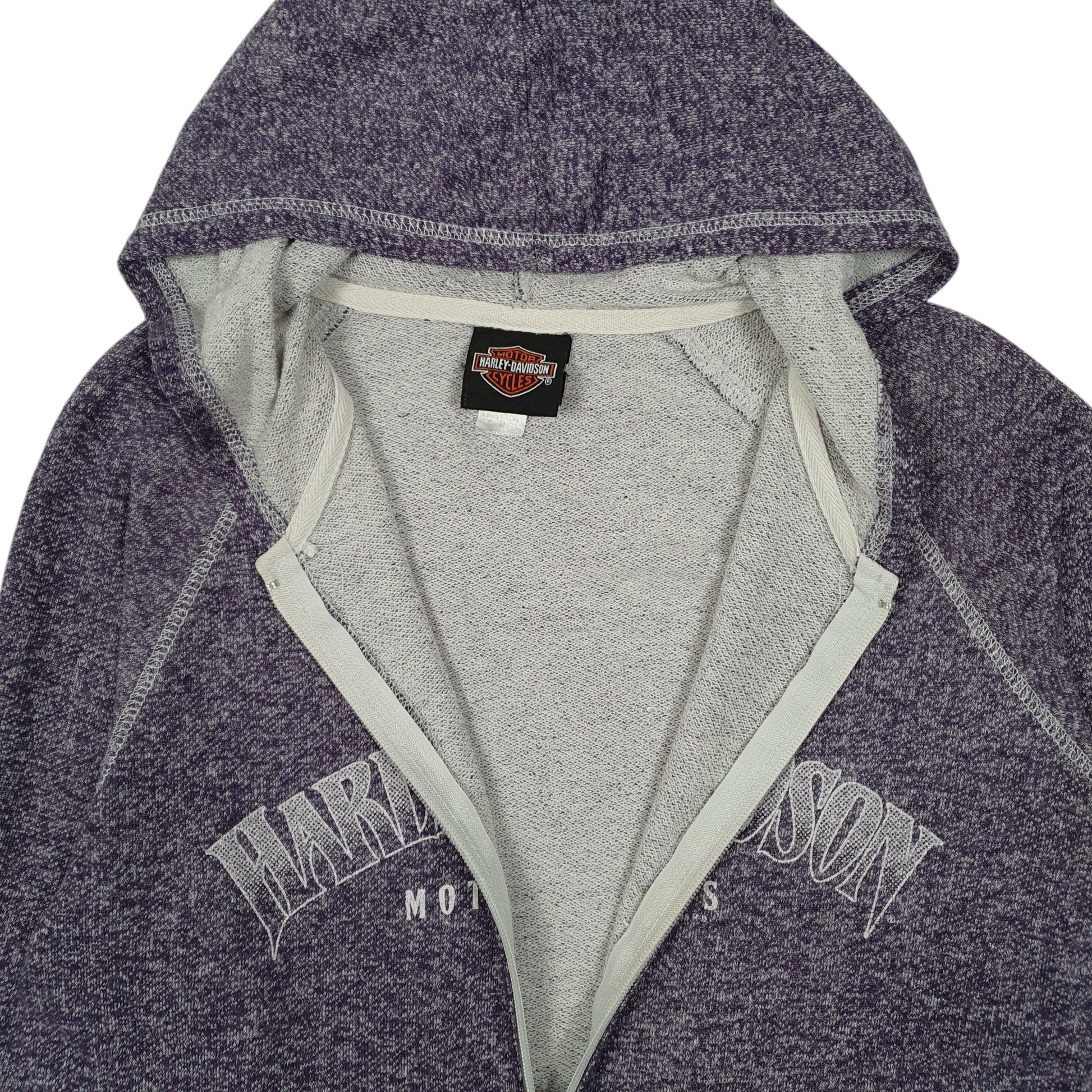Womens Purple Harley Davidson Lightweight Hoodie Full Zip Jumper