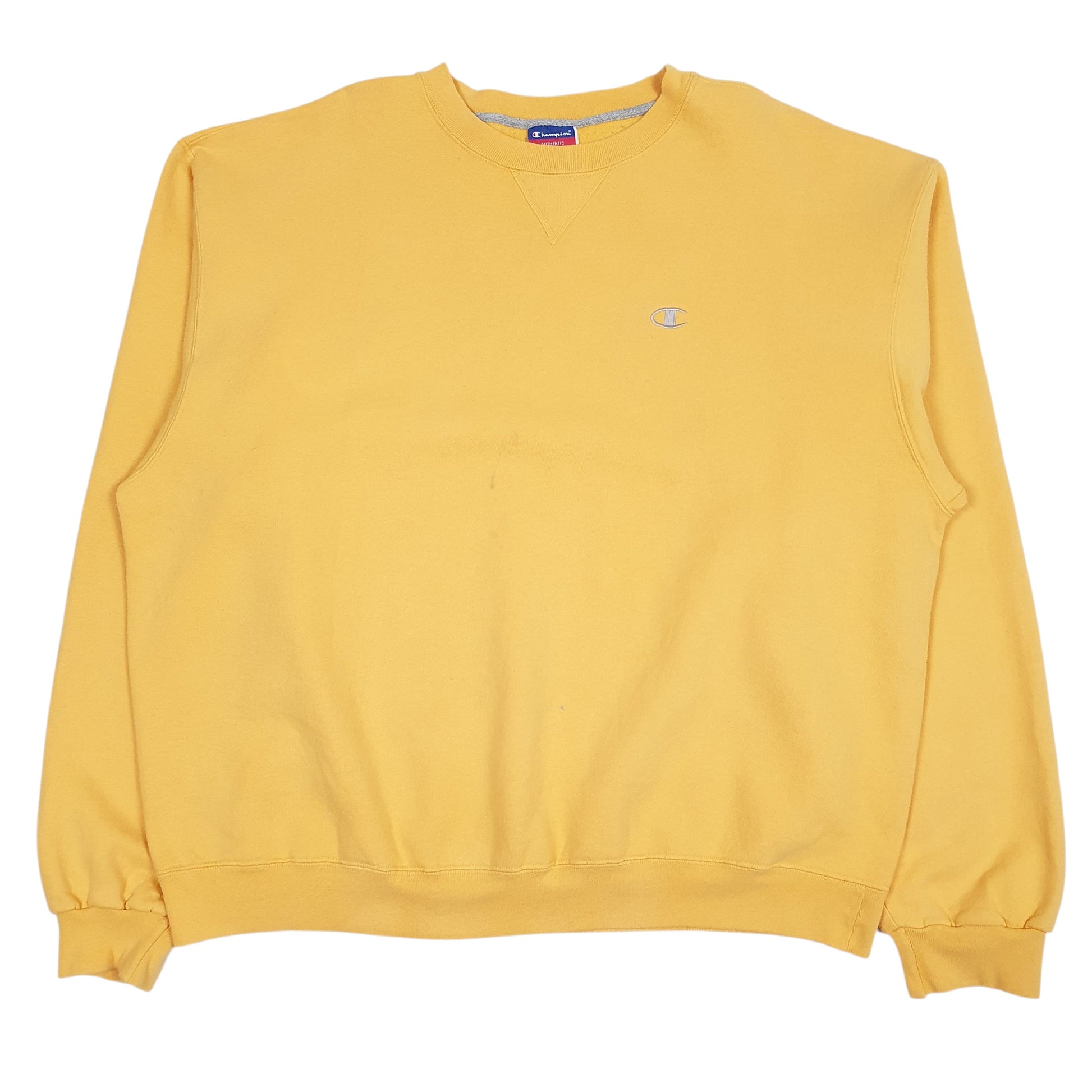 Mens Yellow Champion  Crewneck Jumper
