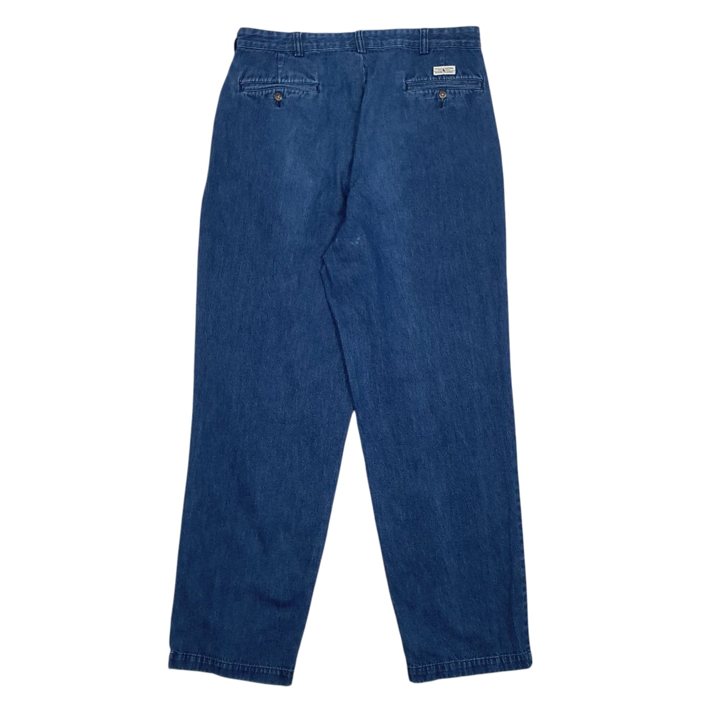 Mens Blue Polo Ralph Lauren Vintage 90s Pleated Andrew Pant  Jeans