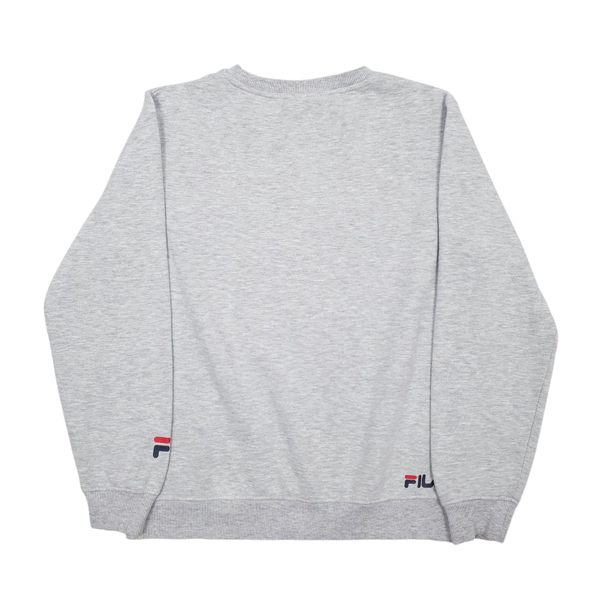 Mens Grey Fila Spellout Crewneck Jumper