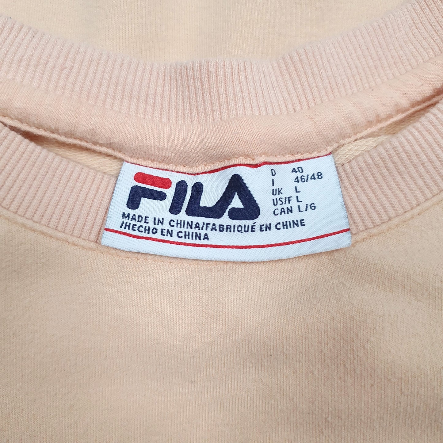 Womens Peach Fila  Crewneck Jumper