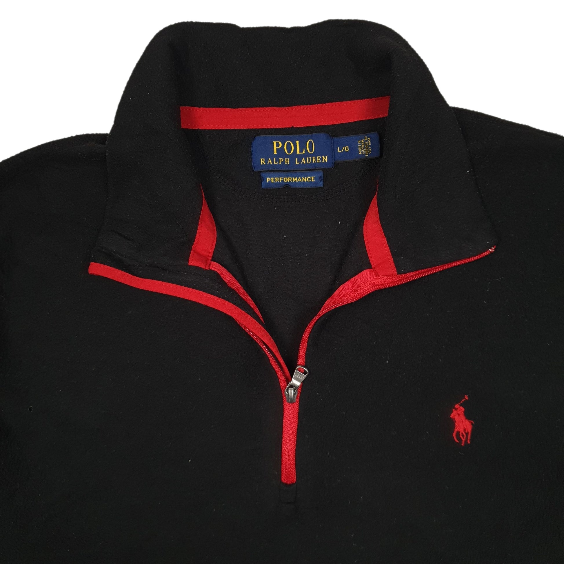 Mens Black Polo Ralph Lauren Performance Quarter Zip Jumper