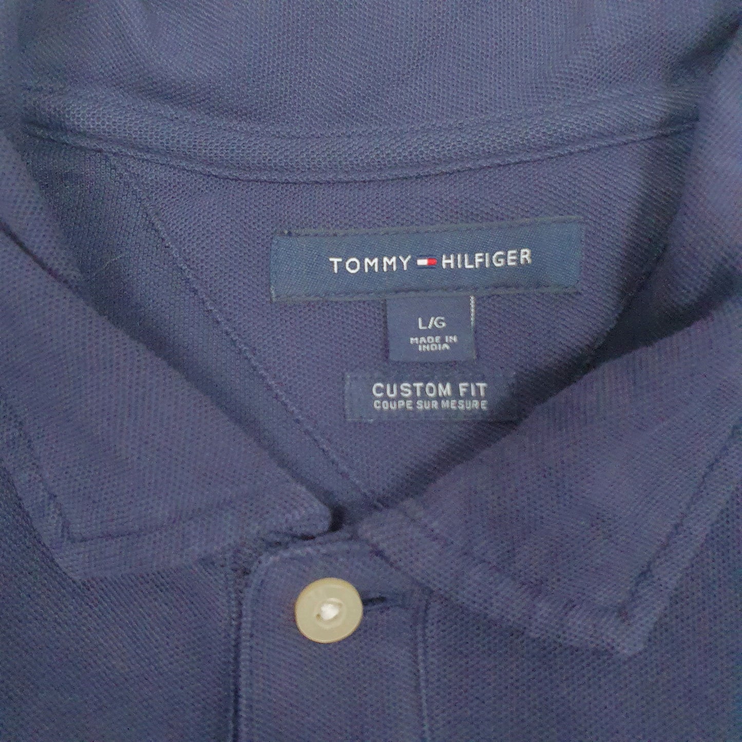 Mens Navy Tommy Hilfiger  Crewneck Polo Shirt