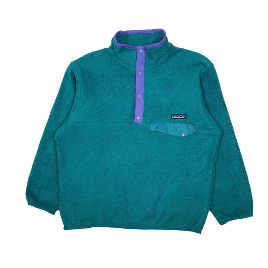 Mens Green Patagonia Vintage 1980s Snap T Synchilla Quarter Zip Jumper