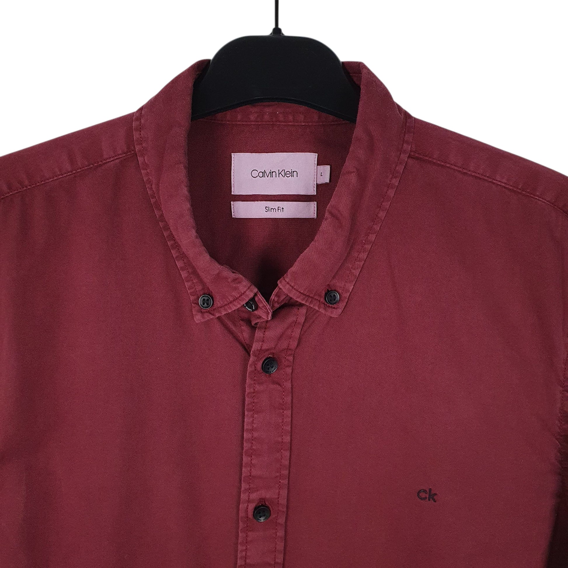 Mens Burgundy Calvin Klein   Shirt