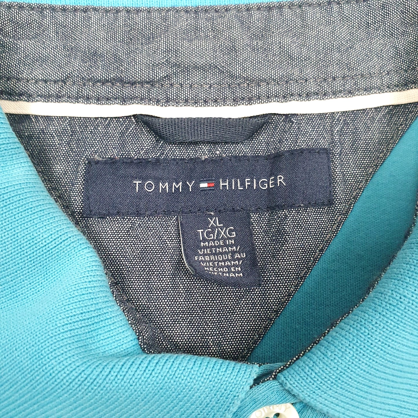 Mens Blue Tommy Hilfiger  Crewneck Polo Shirt