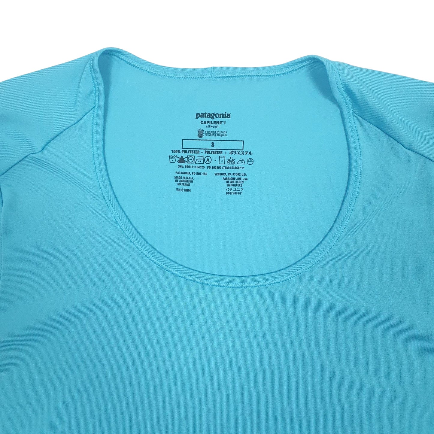 Womens Blue Patagonia Capilene Stretch  T Shirt