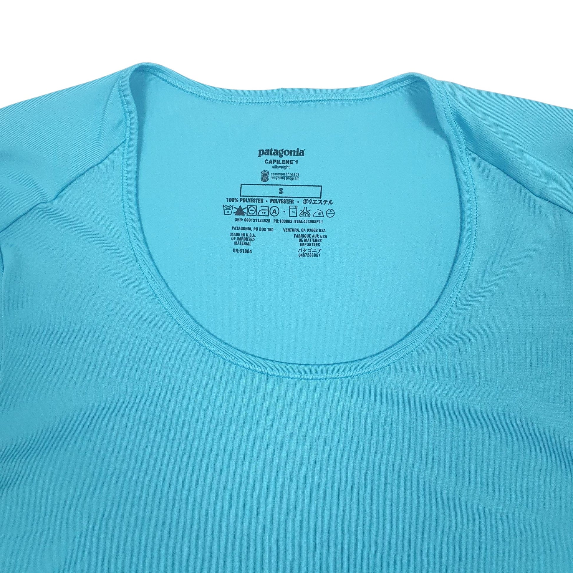 Womens Blue Patagonia Capilene Stretch  T Shirt