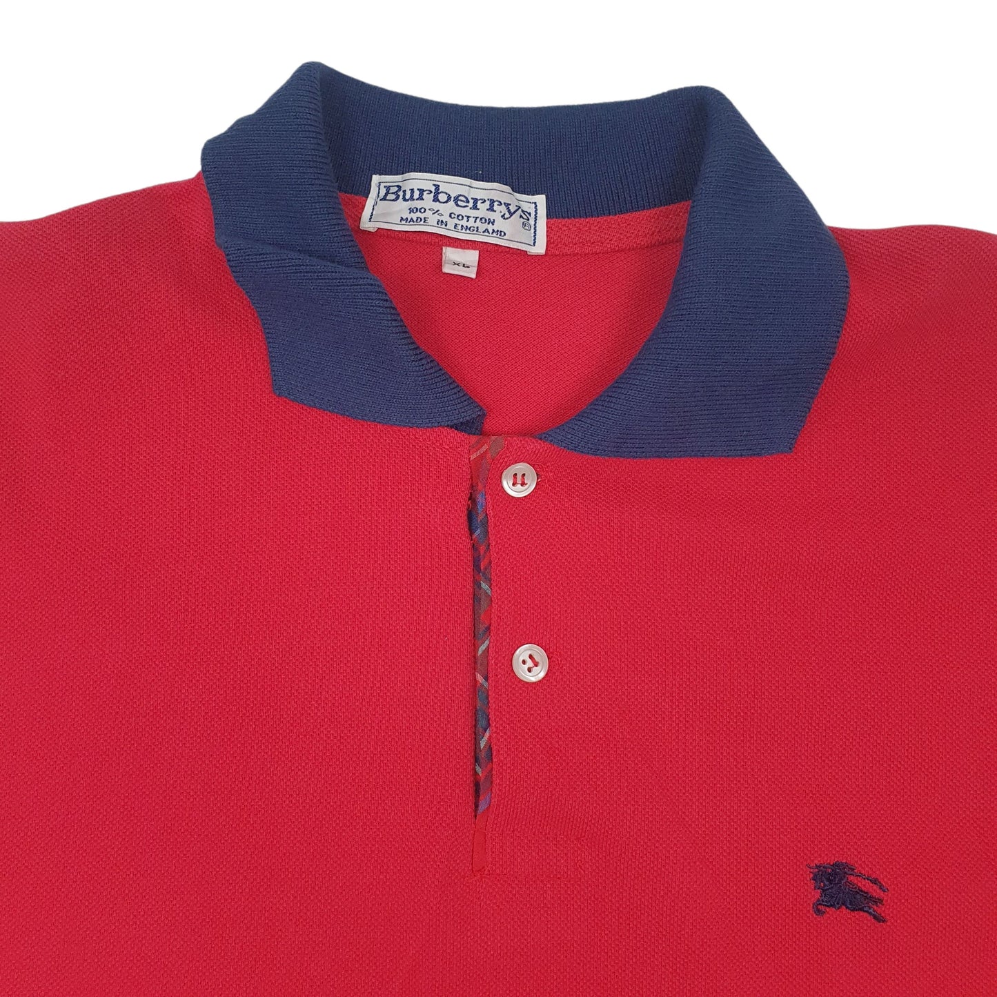 Mens Red Burberry Vintage  Polo Shirt