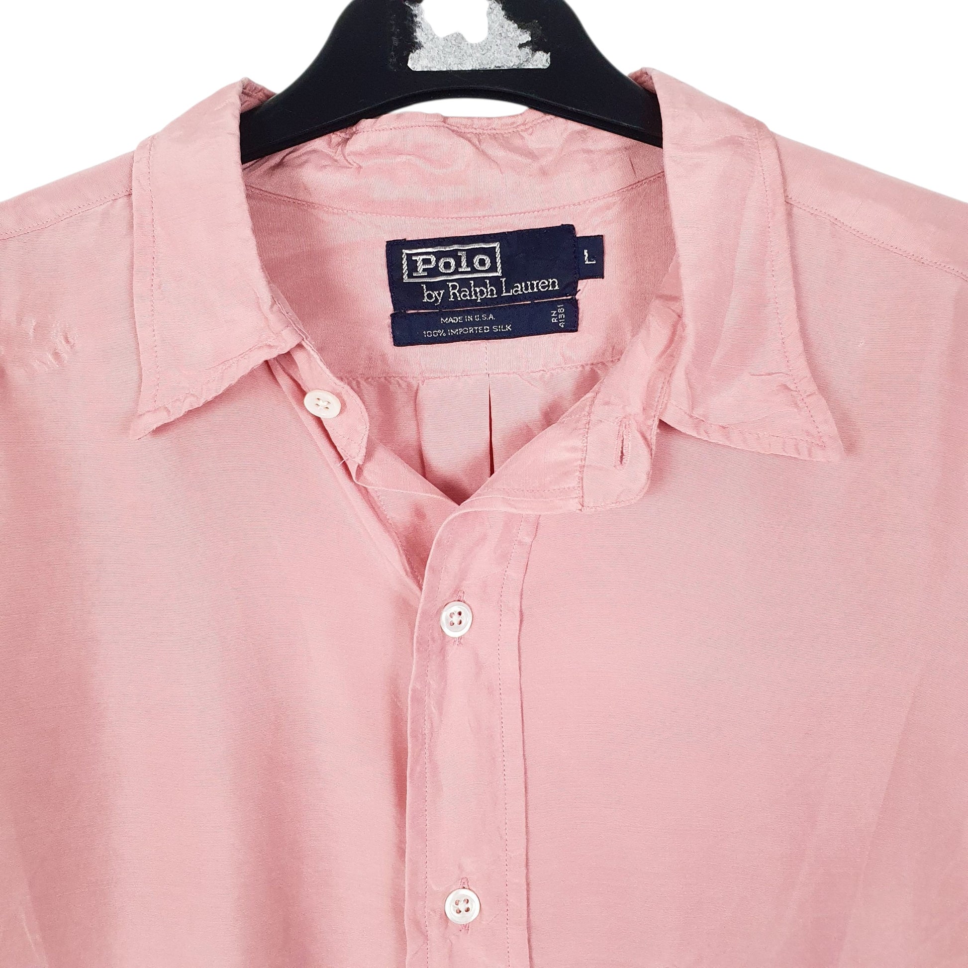 Mens Pink Polo Ralph Lauren Vintage Made In USA  Shirt