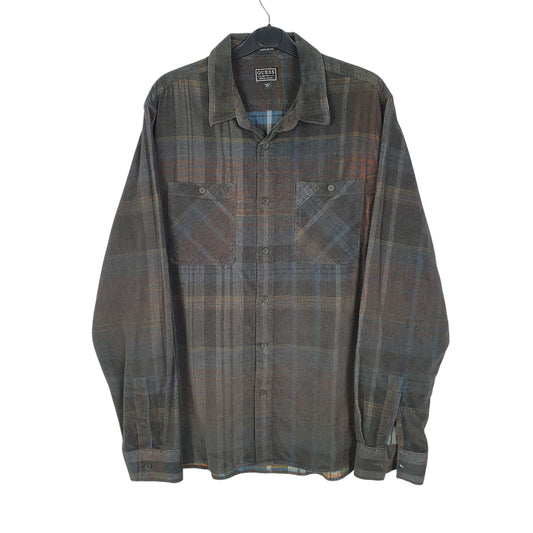 Mens Grey Guess Corduroy Long Sleeve Shirt