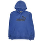 Mens Blue Puma Spellout Hoodie Jumper