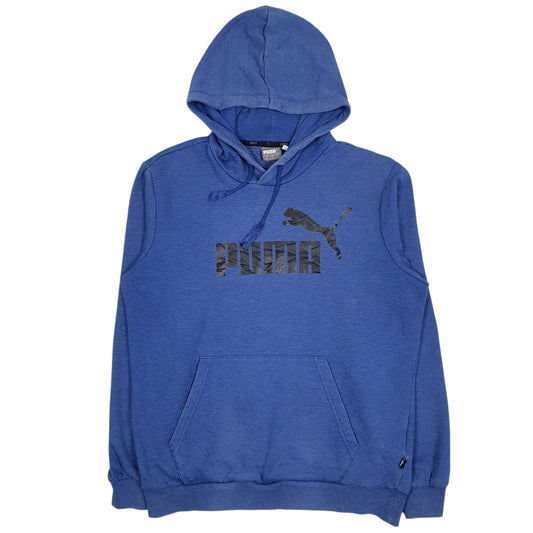 Mens Blue Puma Spellout Hoodie Jumper