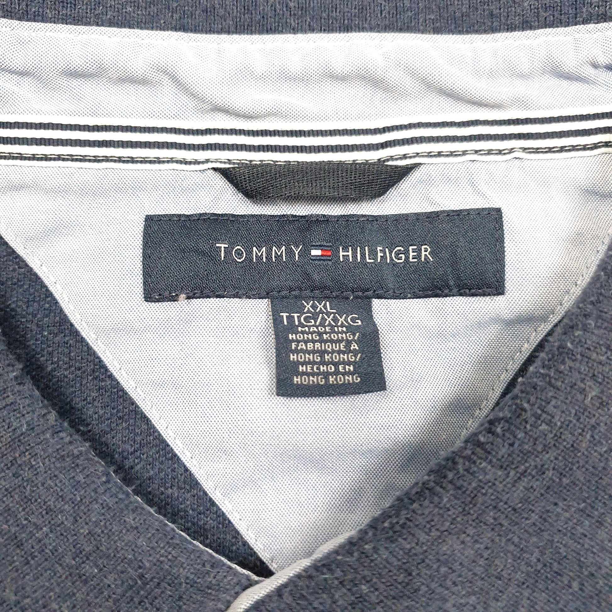 Mens Navy Tommy Hilfiger  Crewneck Polo Shirt