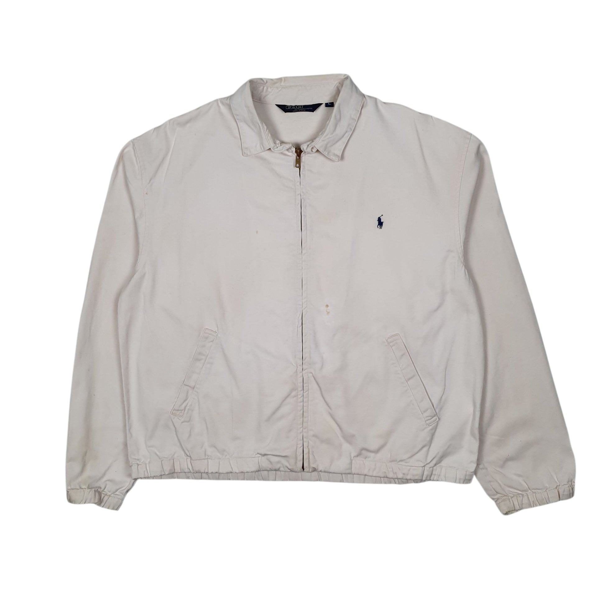 Mens White Polo Ralph Lauren Vintage 1980s Made In USA  Coat