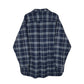 Mens Navy L.L.Bean Thick Flannel Plaid Chamois  Shirt
