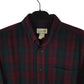 Mens Burgundy L.L.Bean Thick Flannel Plaid  Shirt