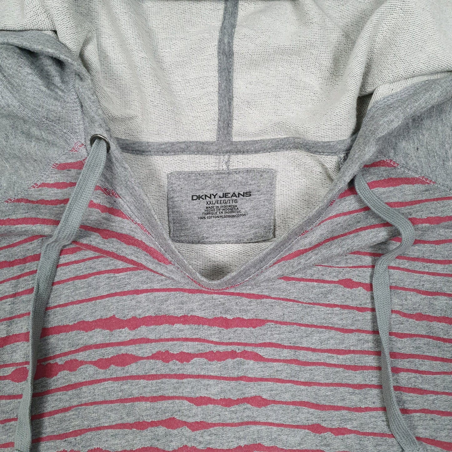 Womens Grey DKNY Wide Neck Hoodie Jumper