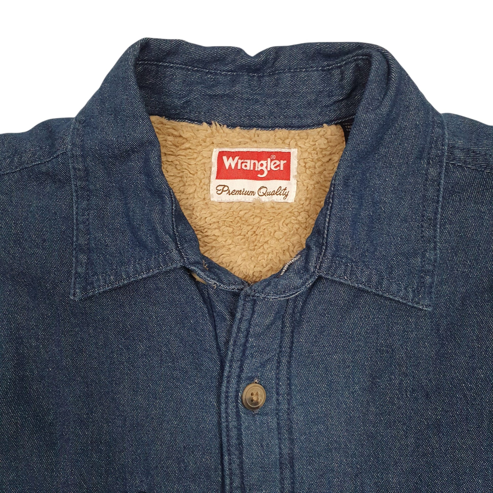 Mens Blue Wrangler Sherpa Lined  Coat