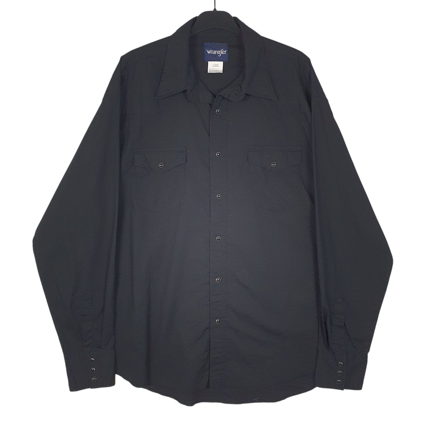 Mens Black Wrangler Pearl Snap Long Sleeve Shirt