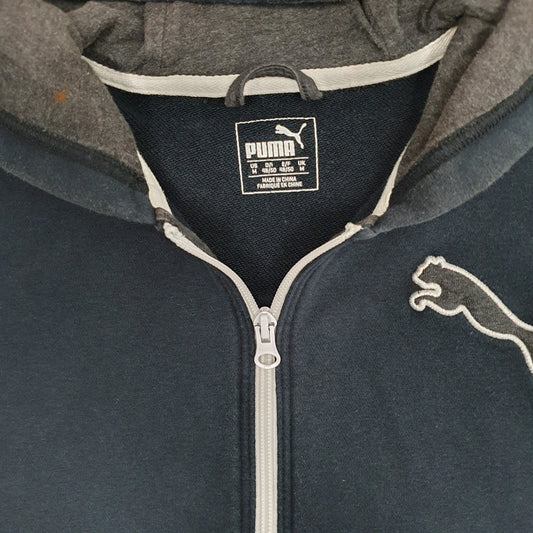 Mens Navy Puma Hoodie Full Zip Jumper