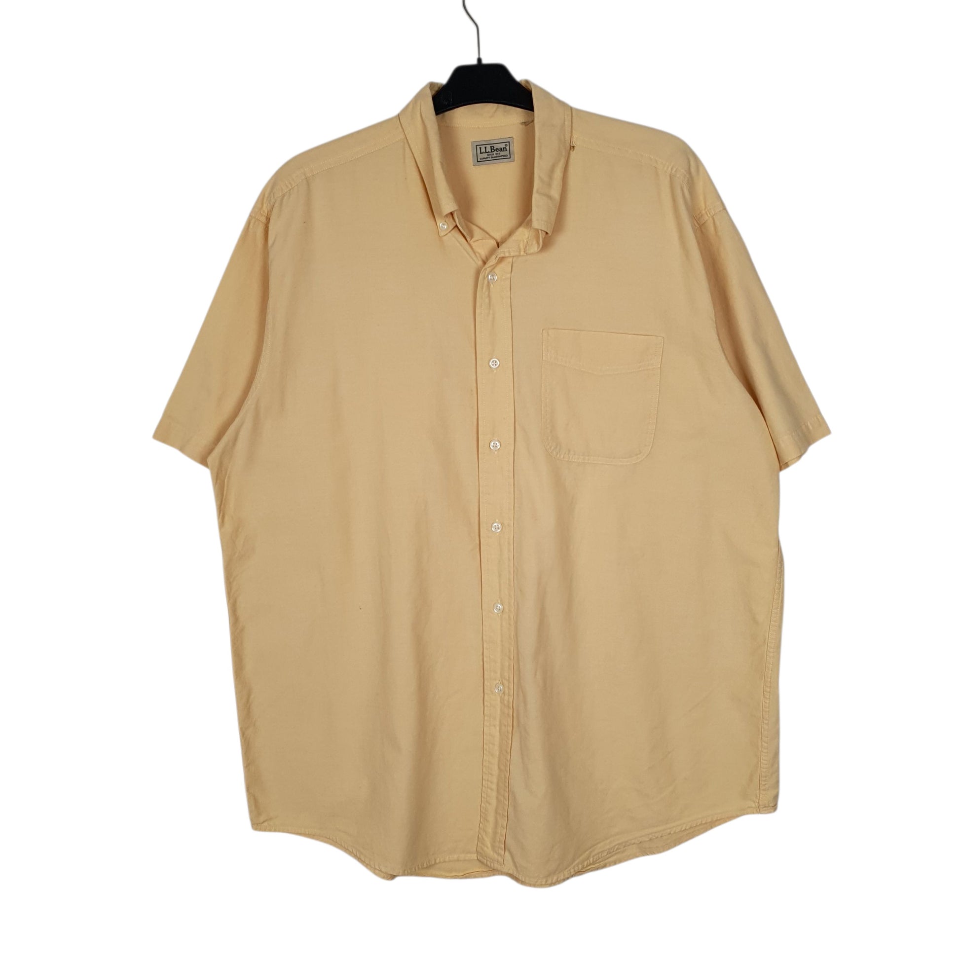 Mens Yellow L.L.Bean  Short Sleeve Shirt