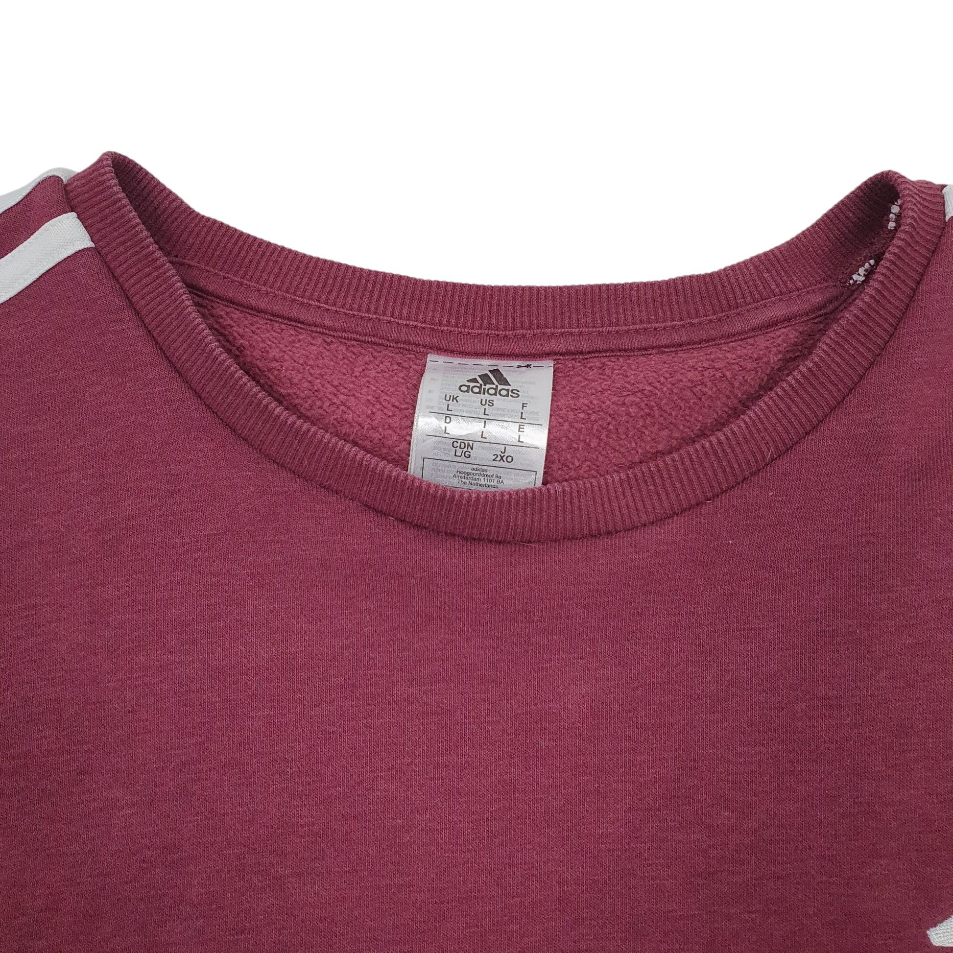 Mens Burgundy Adidas  Crewneck Jumper