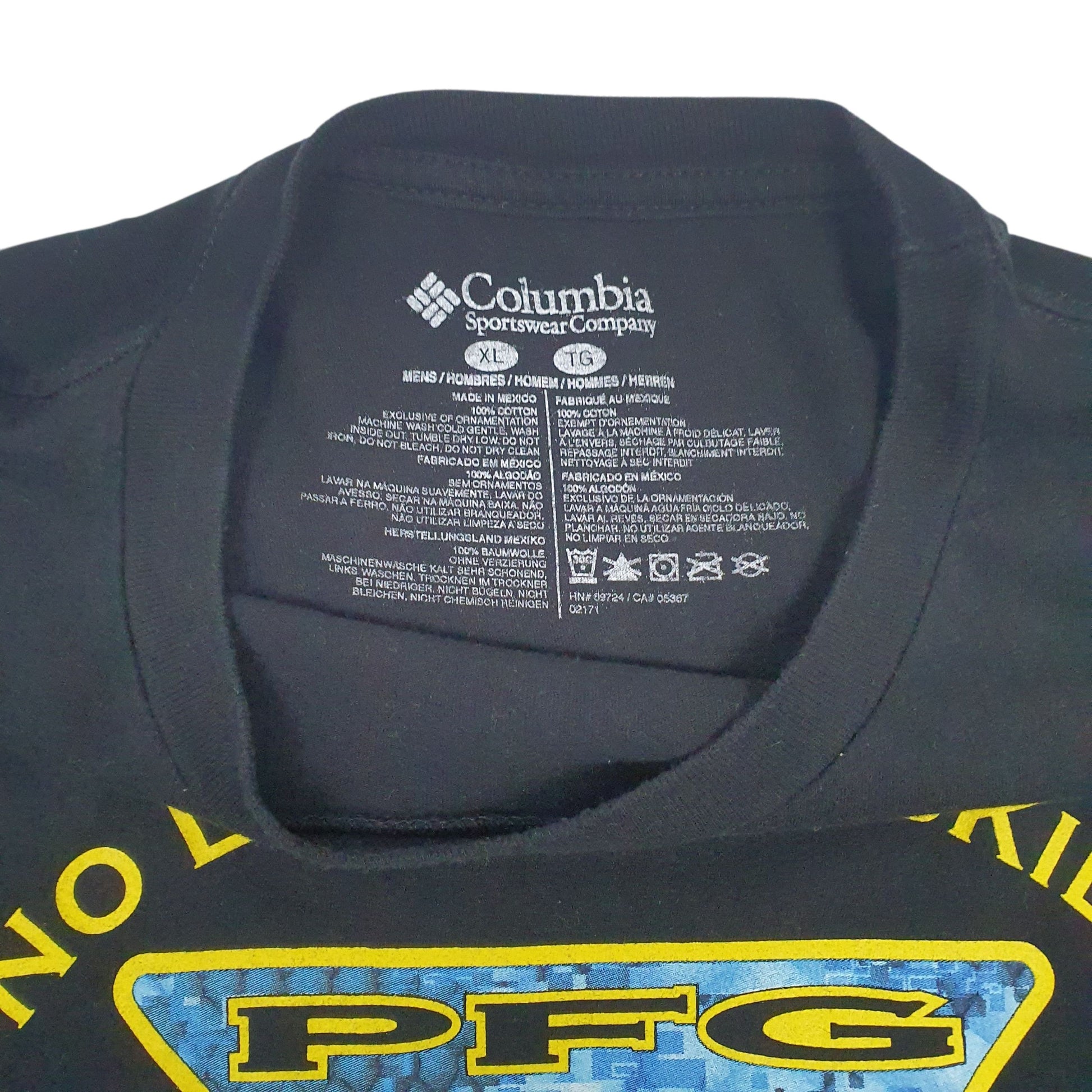 Mens Black Columbia Sportswear Company PFG Hoodie T Shirt