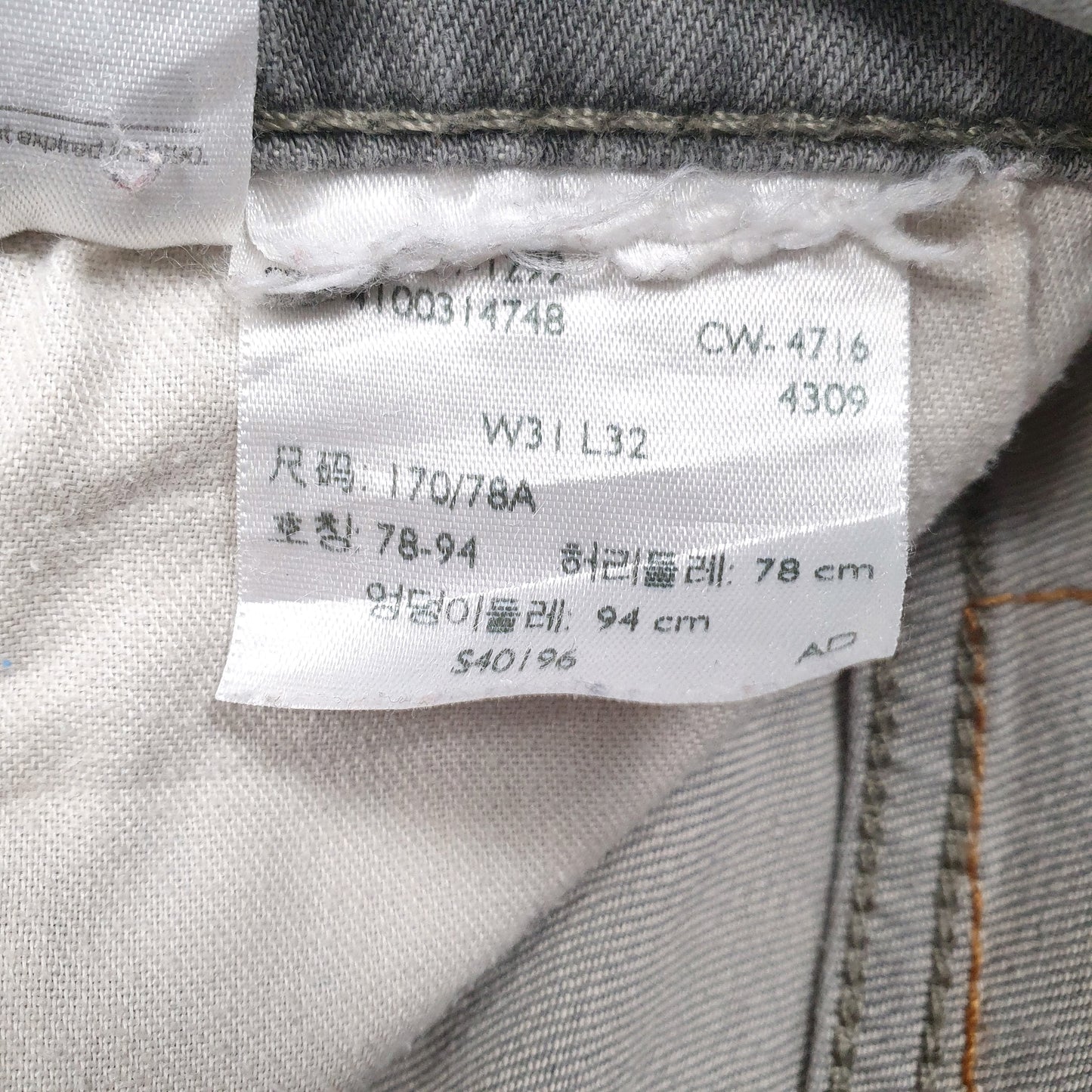 Mens Grey Levis   Jeans