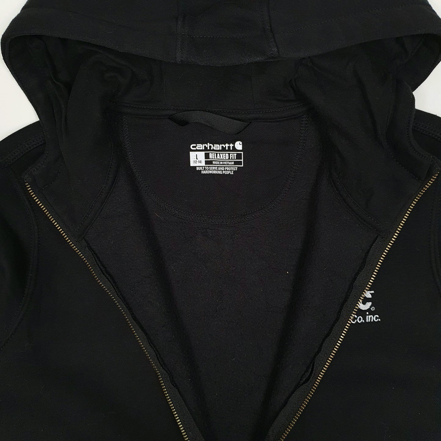 Womens Black Carhartt Hoodie Full Zip Jumper
