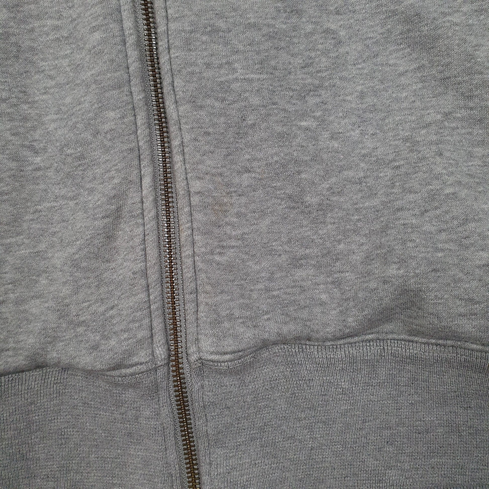 Mens Grey Nike Hoodie Vintage 2000s Full Zip Jumper