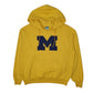 Mens Yellow Champion Michigan University Hoodie Jumper